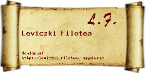 Leviczki Filotea névjegykártya